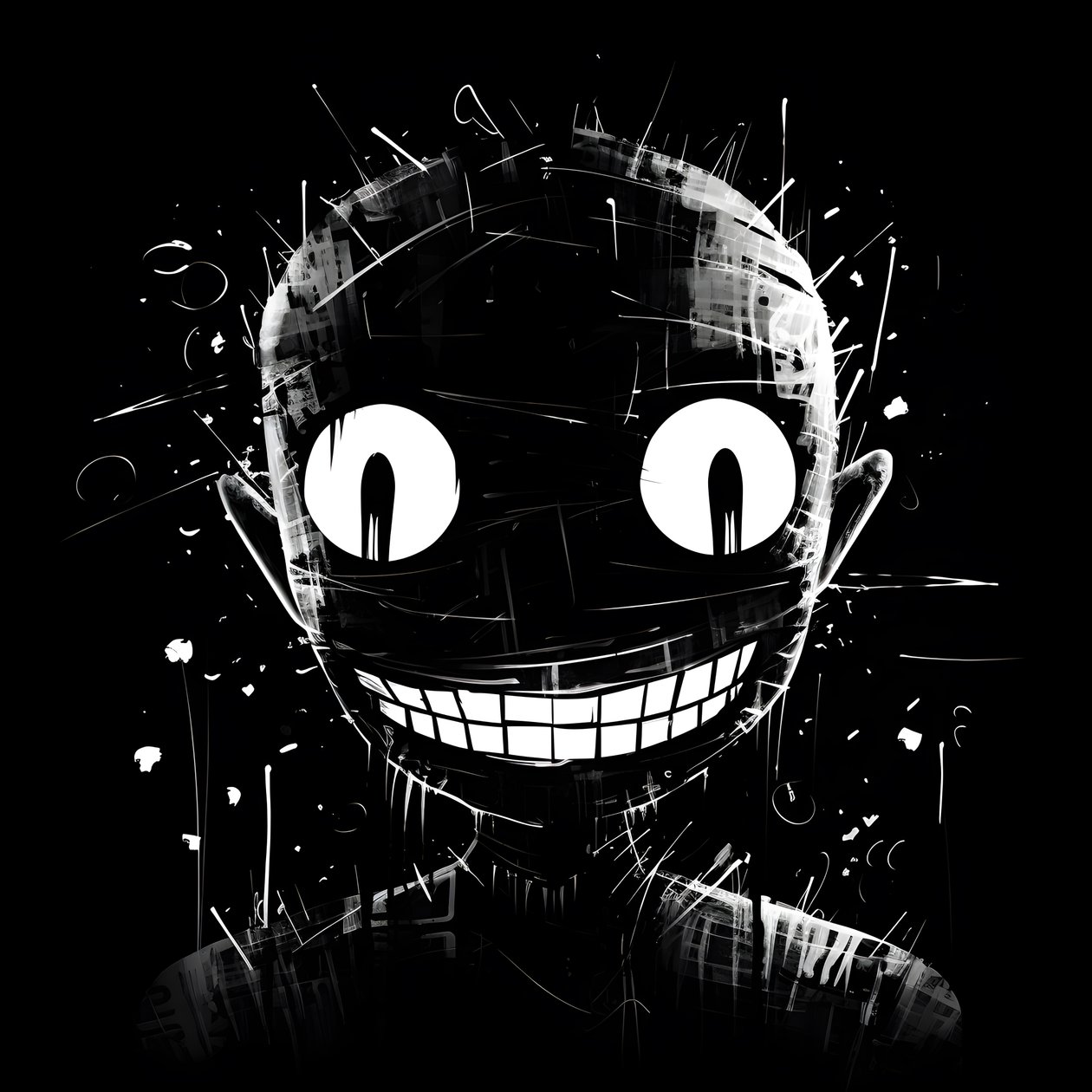 la cara sonriente se dibuja en papel negro 2 de Kurt Heppke