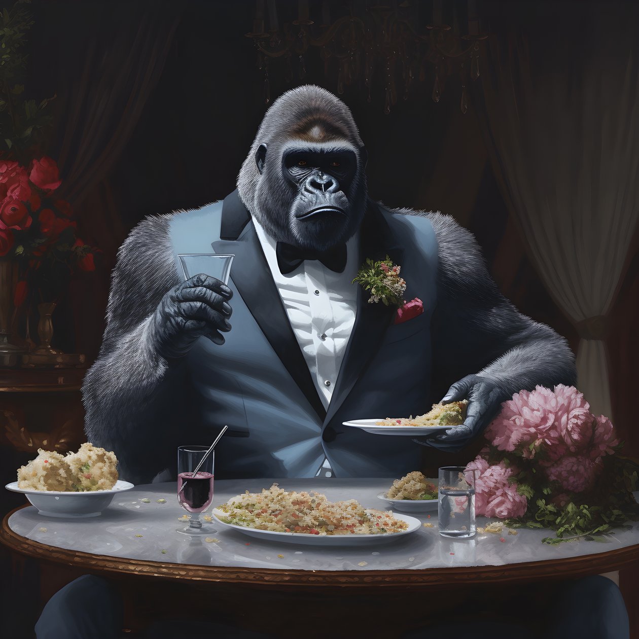 un gorila comiendo 2 de Kurt Heppke