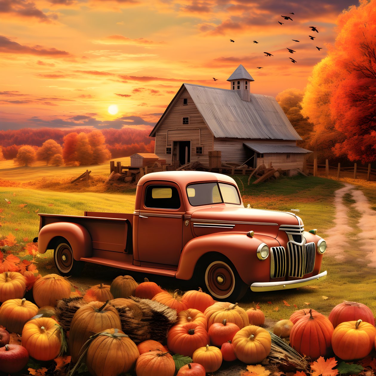 una vieja camioneta en una tarde de otoño al atardecer 4 de Kurt Heppke