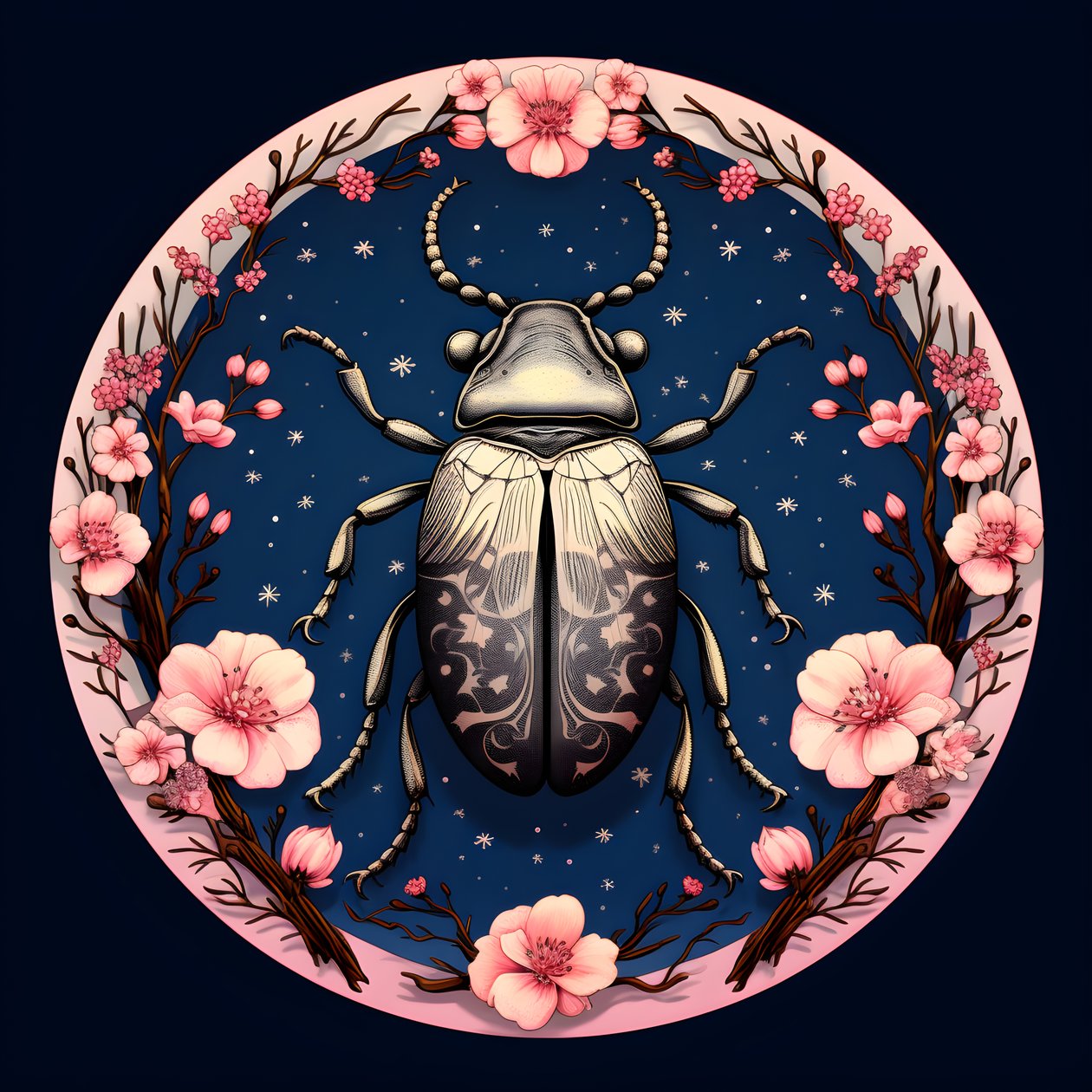 una ilustración de un cobre ilustrado con setas de fondo 1 de Kurt Heppke