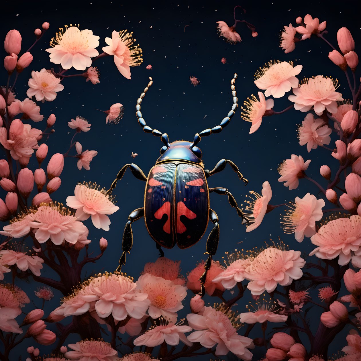 una ilustración de un cobre ilustrado con setas de fondo 2 de Kurt Heppke