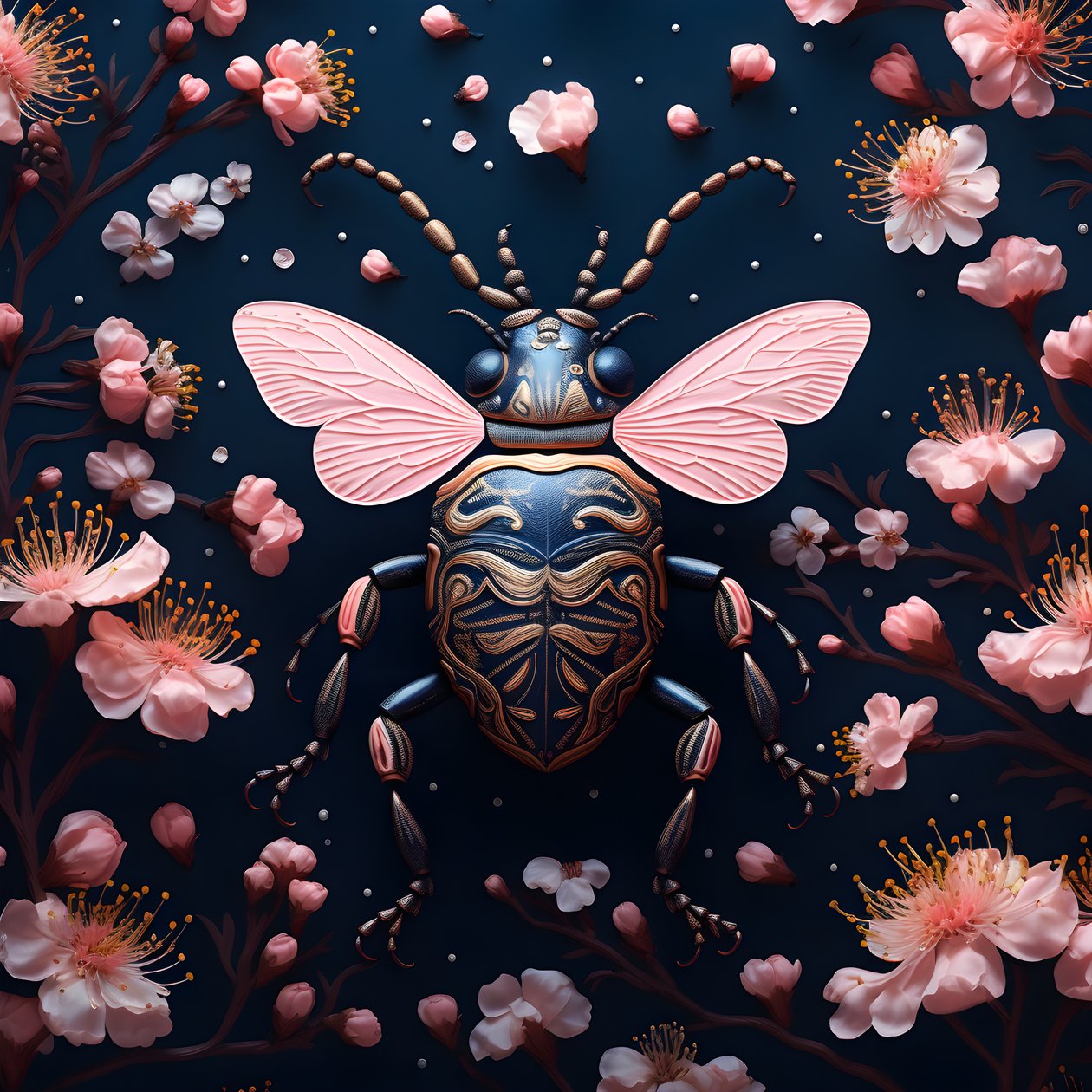 una ilustración de un cobre ilustrado con setas de fondo 4 de Kurt Heppke