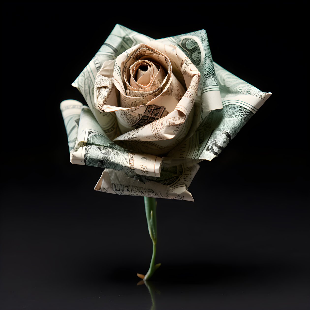 una rosa de billetes de 100 dólares, que son eléctricos 1 de Kurt Heppke