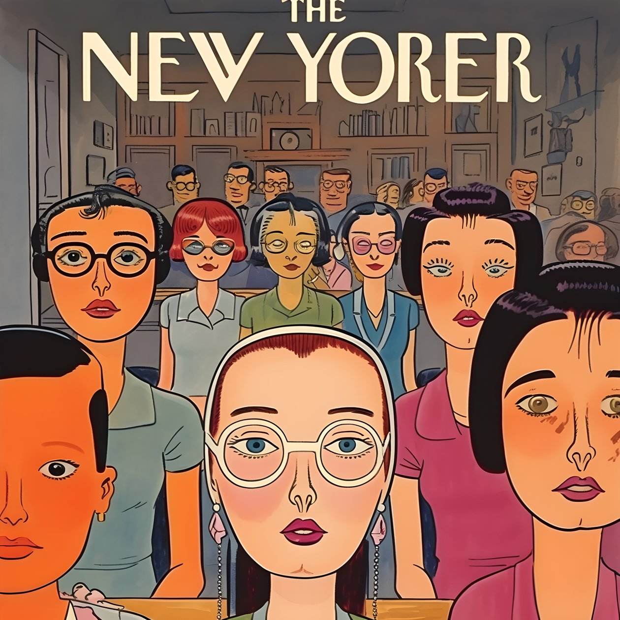 farbenfrohes new yorker portada caricatura vintage gag 1 de Kurt Heppke