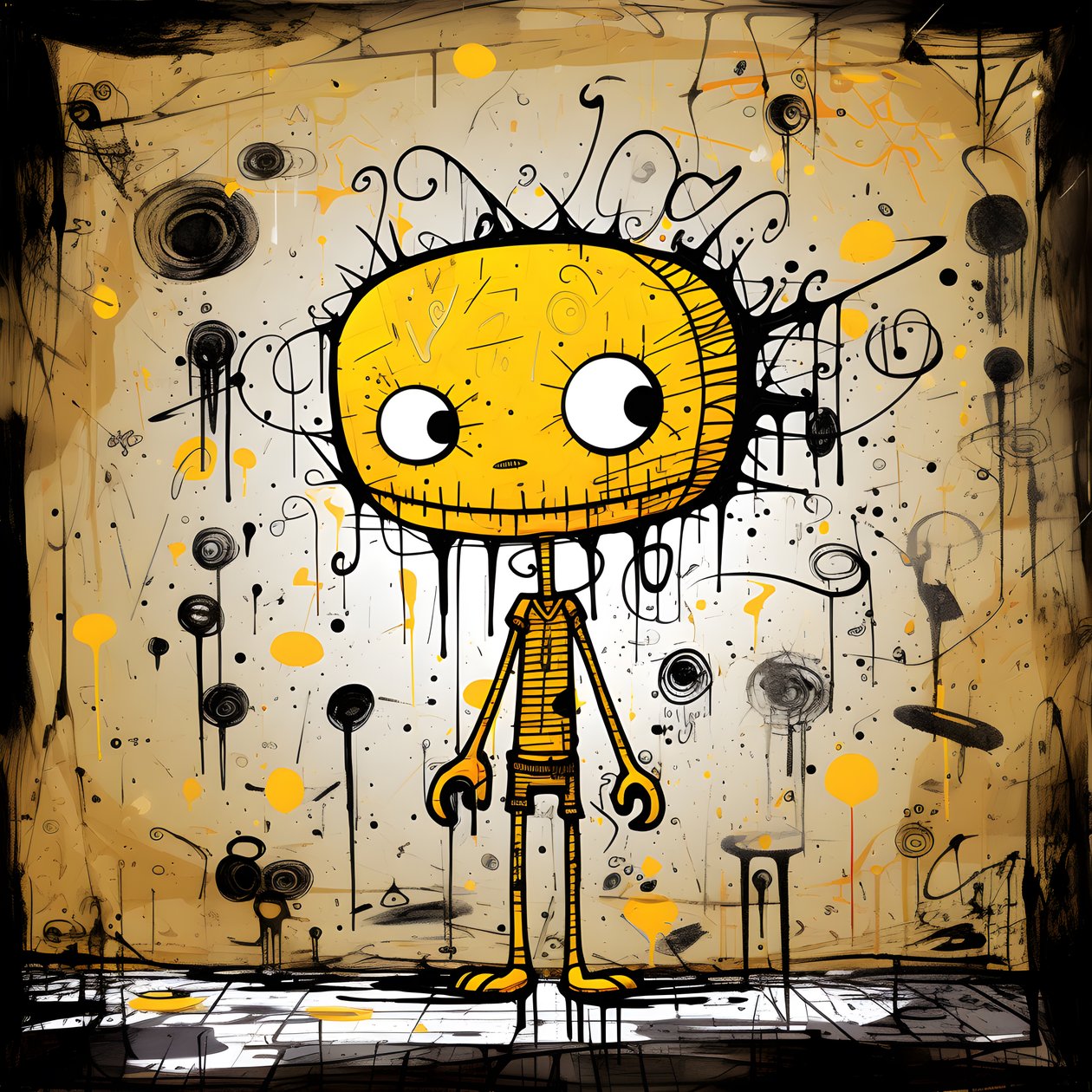 personaje de dibujos animados amarillo 1 de Kurt Heppke