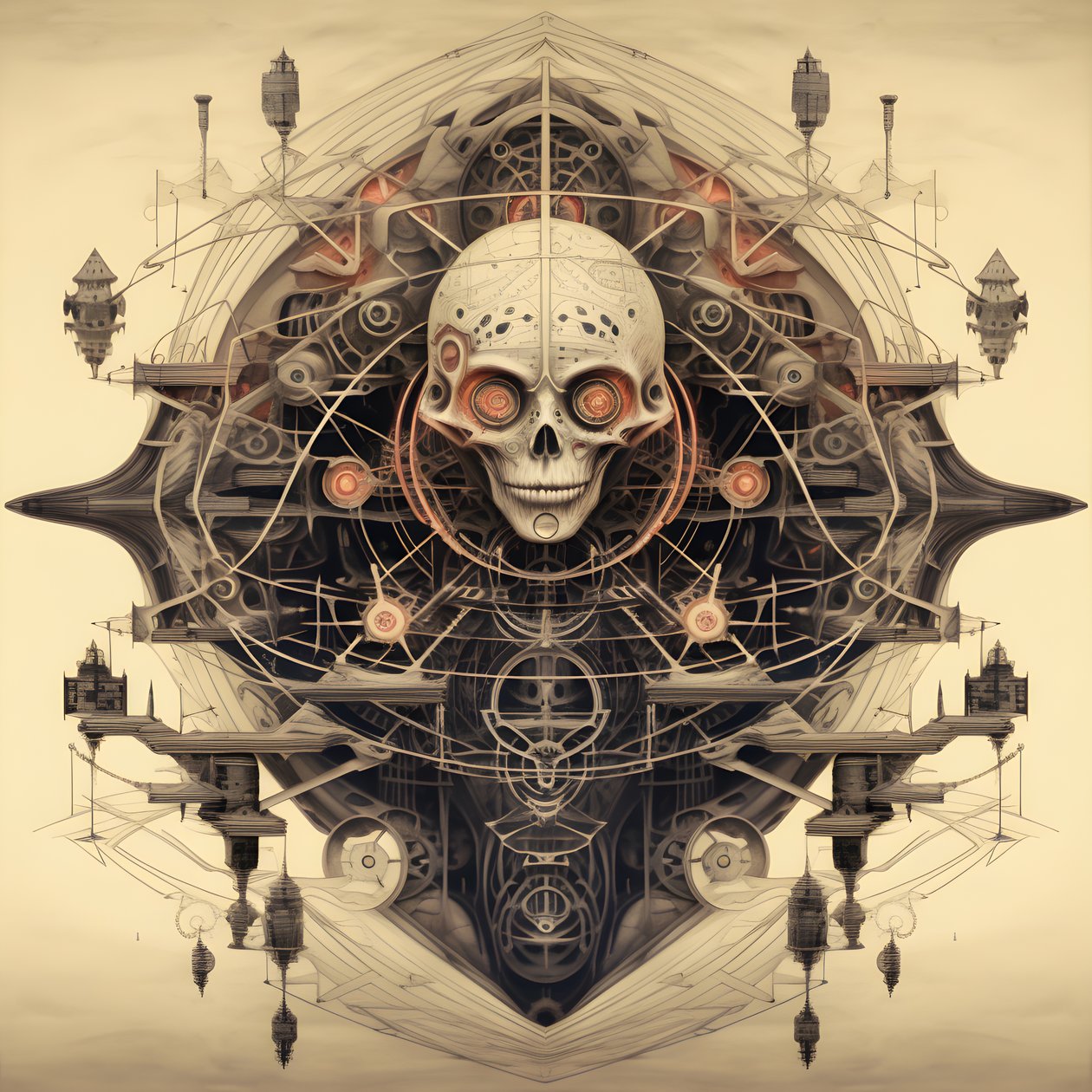 leonardo davinci concept sketch album artwork raíz de un árbol que crece de la tierra y alcanza el cielo como jack y las habichuelas 4 de Kurt Heppke