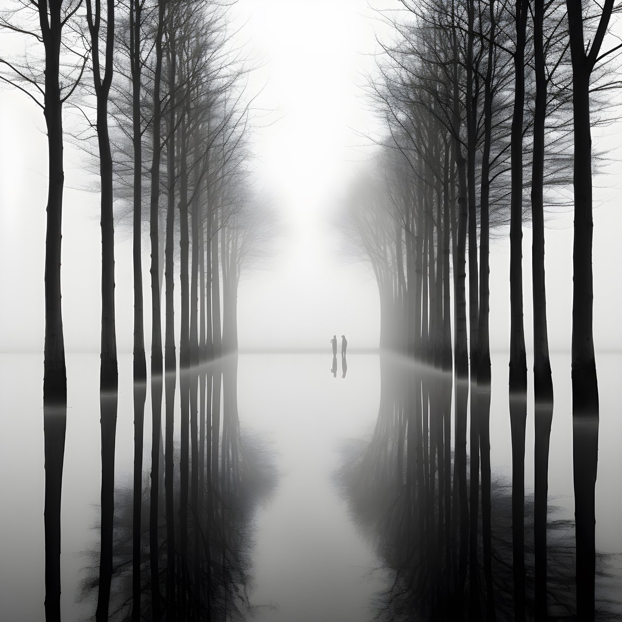 fotos en blanco y negro de árboles sobre el agua 2 de Kurt Heppke