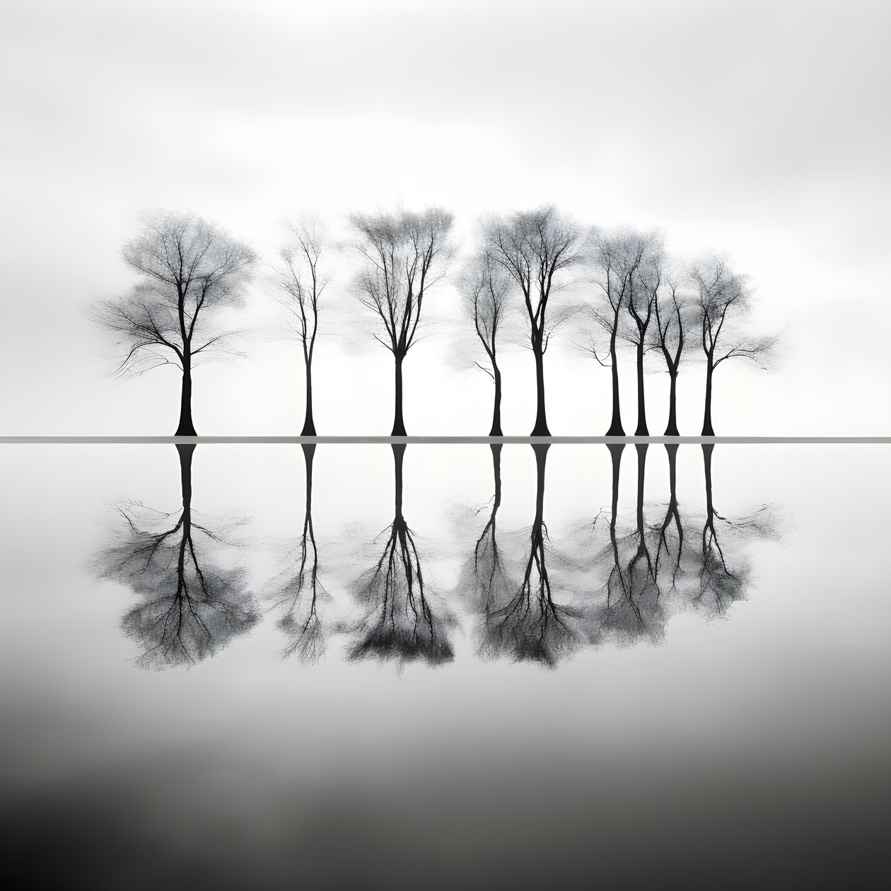 fotos en blanco y negro de árboles sobre el agua 4 de Kurt Heppke