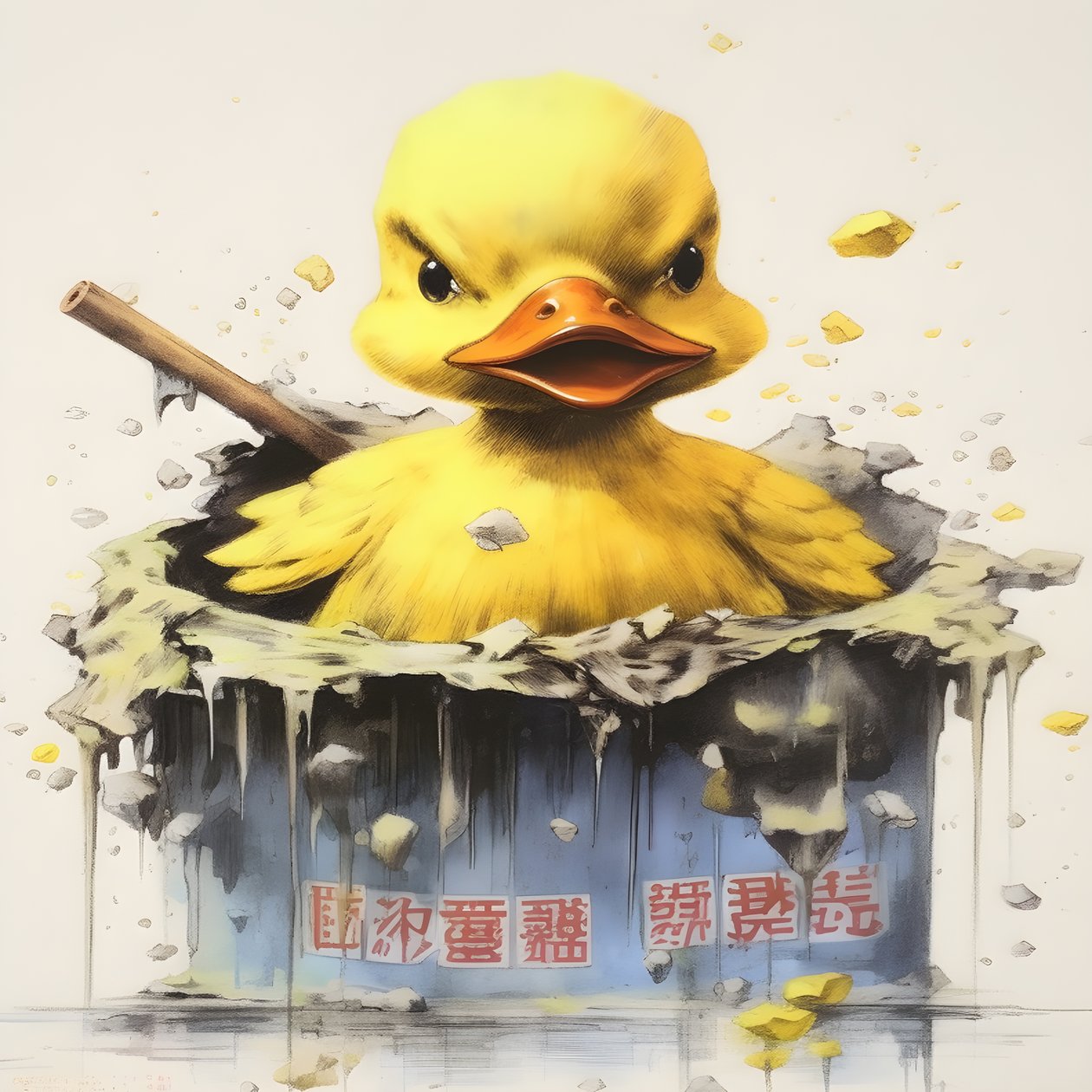 trendiges gummiente werbeplakat - the yellow 3 de Kurt Heppke