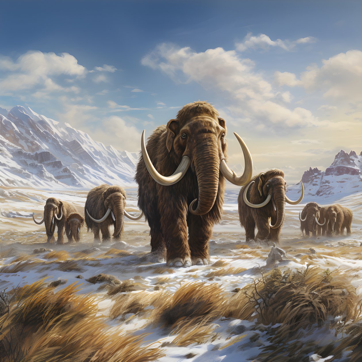 manada de mamuts lanudos en la tundra 3 de Kurt Heppke