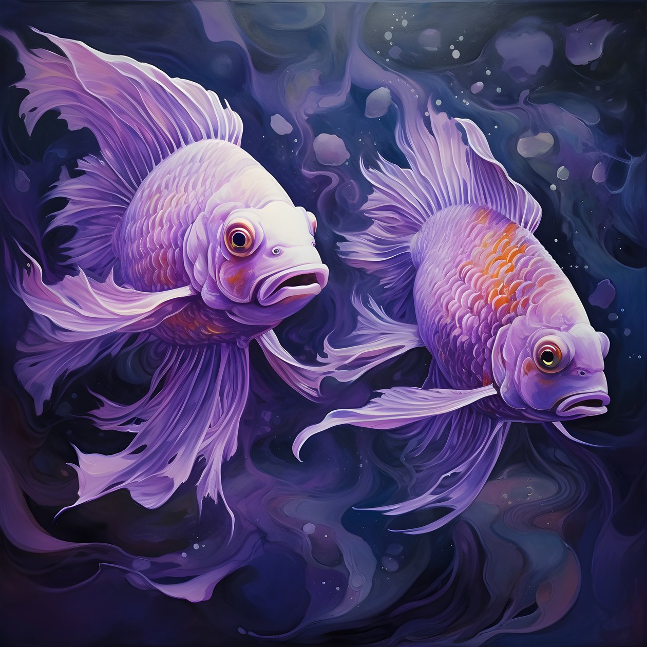 dos peces de color púrpura 2 de Kurt Heppke