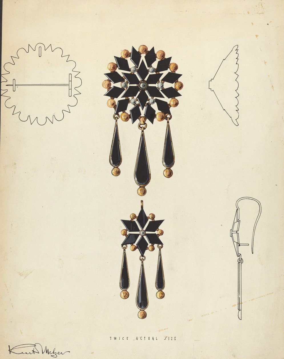 Broche y pendiente de Kurt Melzer