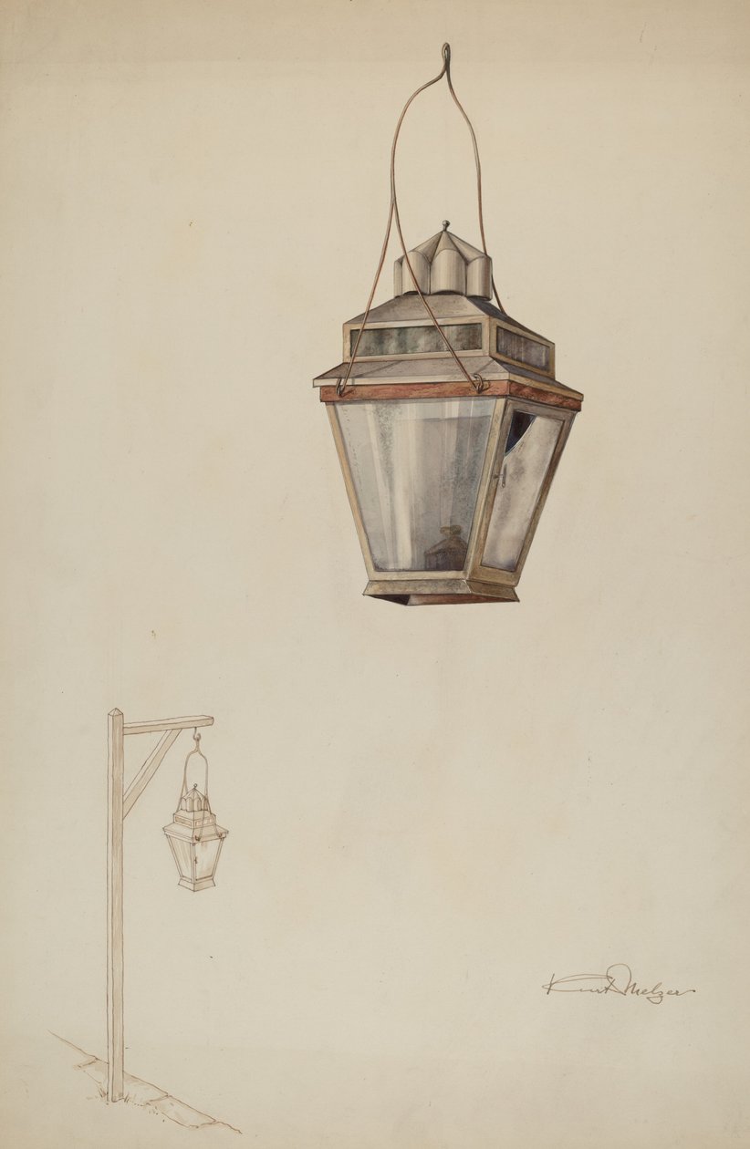 Lámpara de calle de aceite de esperma, c. 1937 de Kurt Melzer