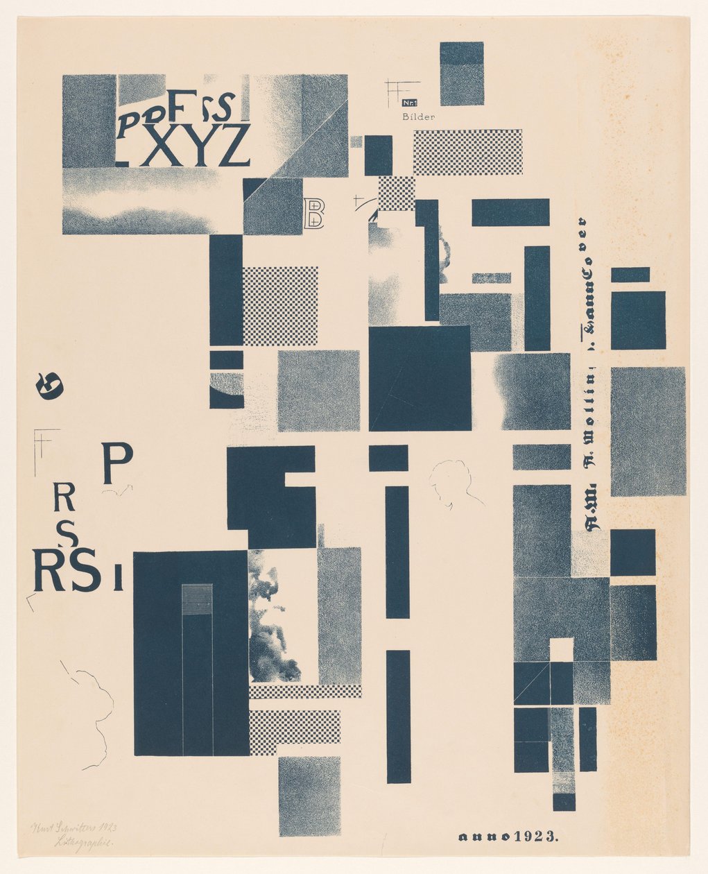 Composición con elementos tipográficos de Kurt Schwitters (signed by artist)