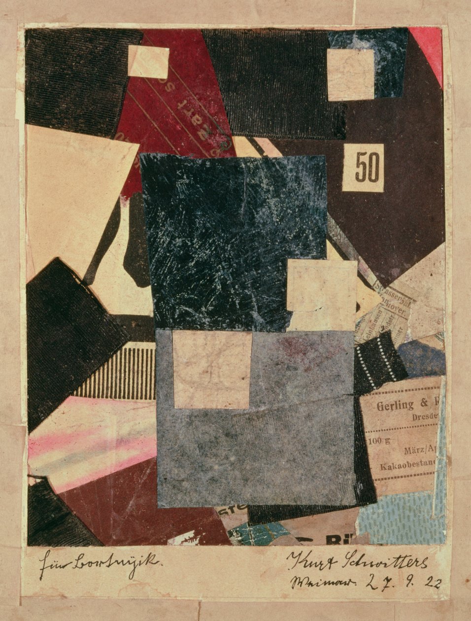 Composición, 1922 de Kurt Schwitters