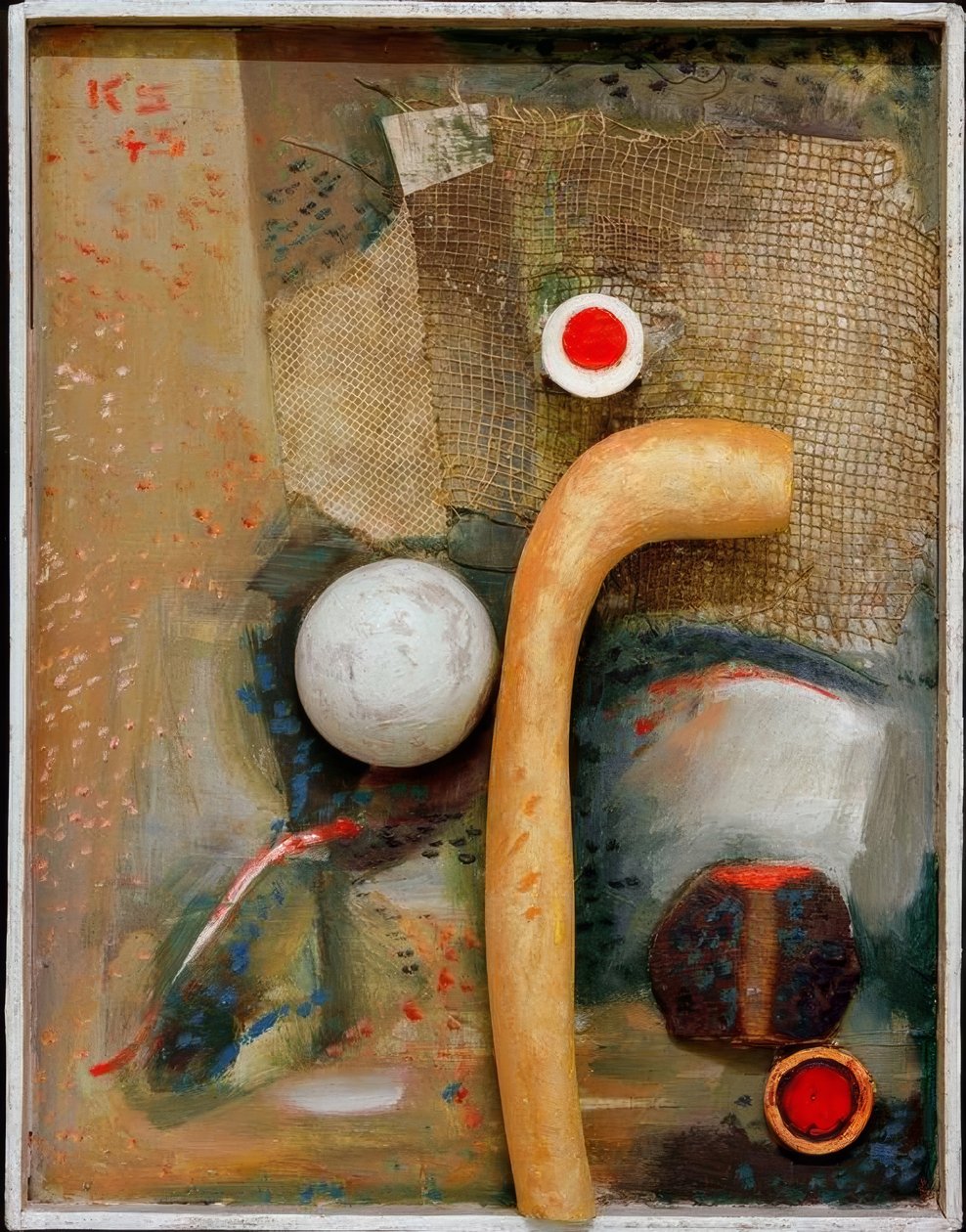 Fredlyst con hueso artificial amarillo de Kurt Schwitters