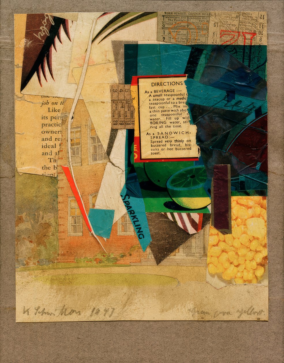Verde sobre amarillo de Kurt Schwitters