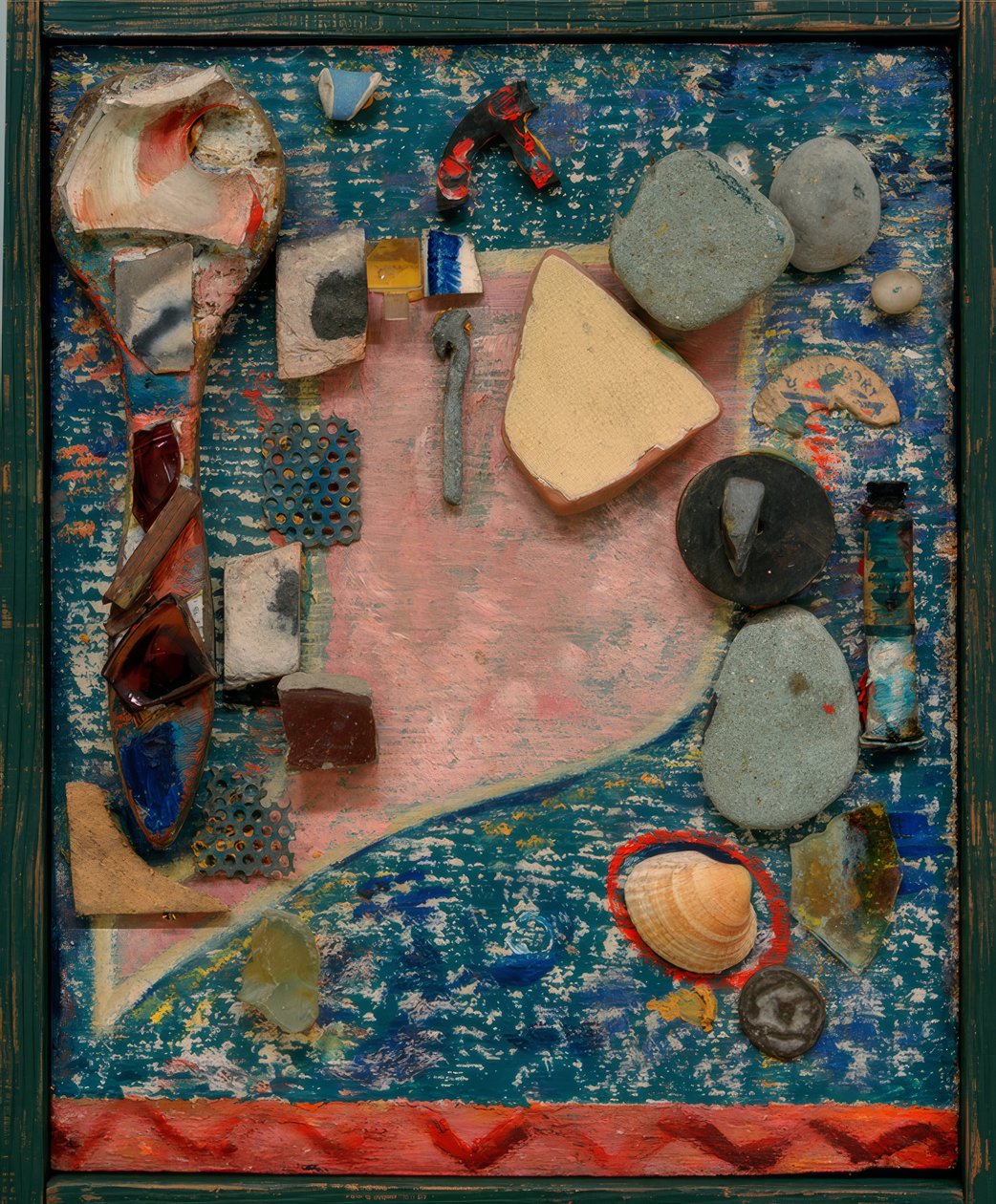 Pequeño Merzbild con muchas partes de Kurt Schwitters