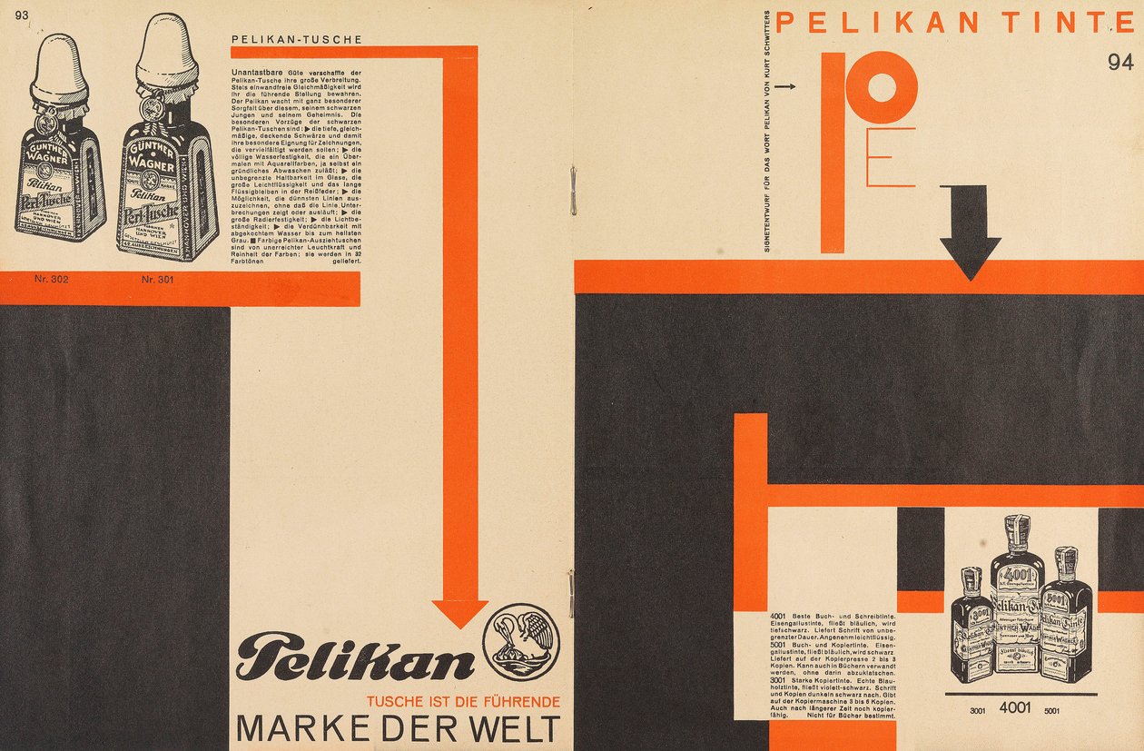 Merz 11 anuncio de tinta Pelican, 1924 de Kurt Schwitters