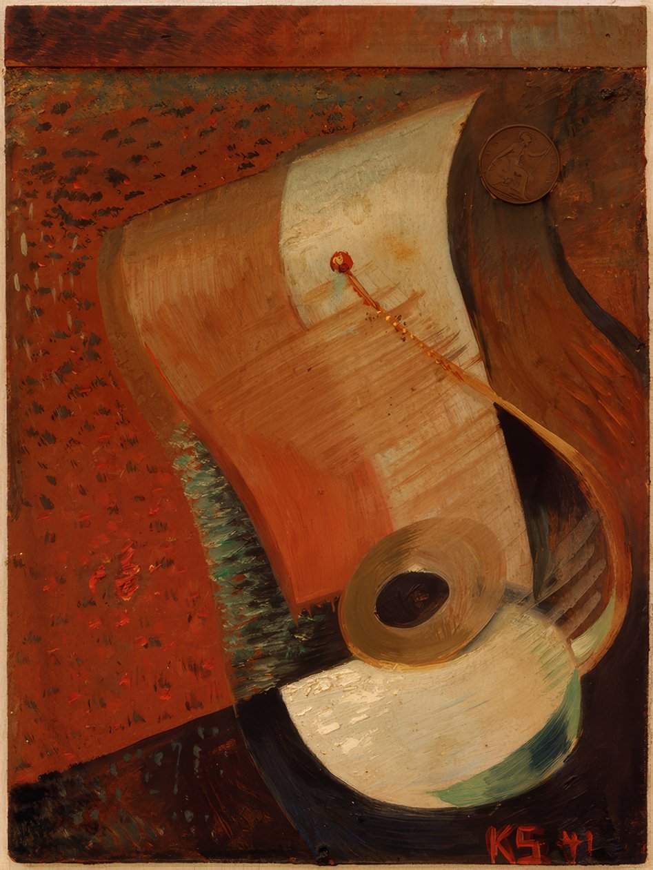 Naturaleza muerta con centavo de Kurt Schwitters
