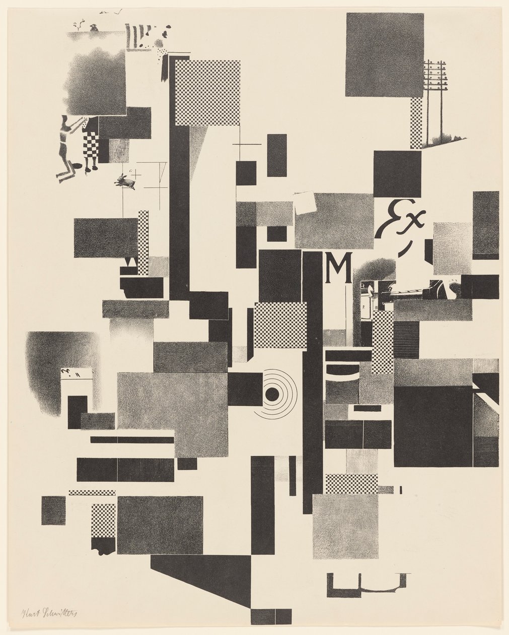 Sin título, nº 2 de 6 del portafolio Merz 3. Kurt Schwitters 6 litografías. Carpeta Merz. Primer portfolio de la editorial Merz (Merz 3. Kurt Schwitters 6 lithos. Merz Portfolio. First Portfolio of the Merz Publisher) de Kurt Schwitters