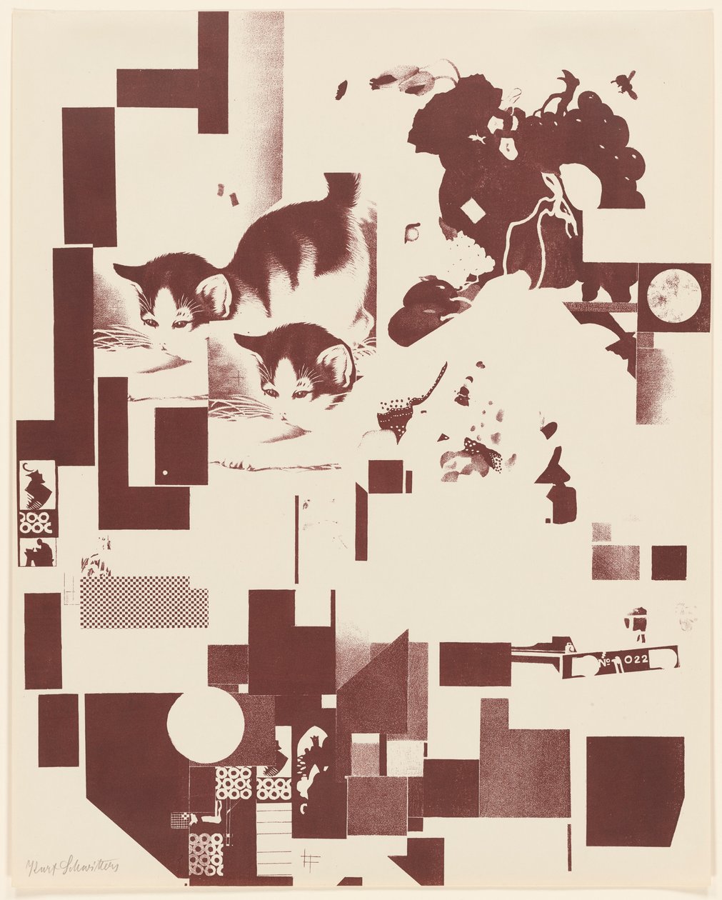 Sin título, nº 5 de 6 del portafolio Merz 3. Kurt Schwitters 6 litografías. Carpeta Merz. Primer portfolio de la editorial Merz (Merz 3. Kurt Schwitters 6 lithos. Merz Portfolio. First Portfolio of the Merz Publisher) de Kurt Schwitters