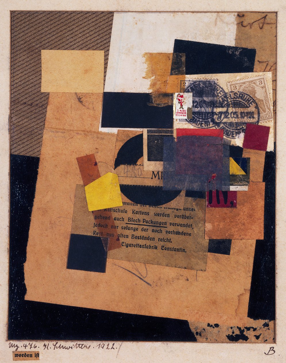 "Worden ist" 1922 (collage) de Kurt Schwitters