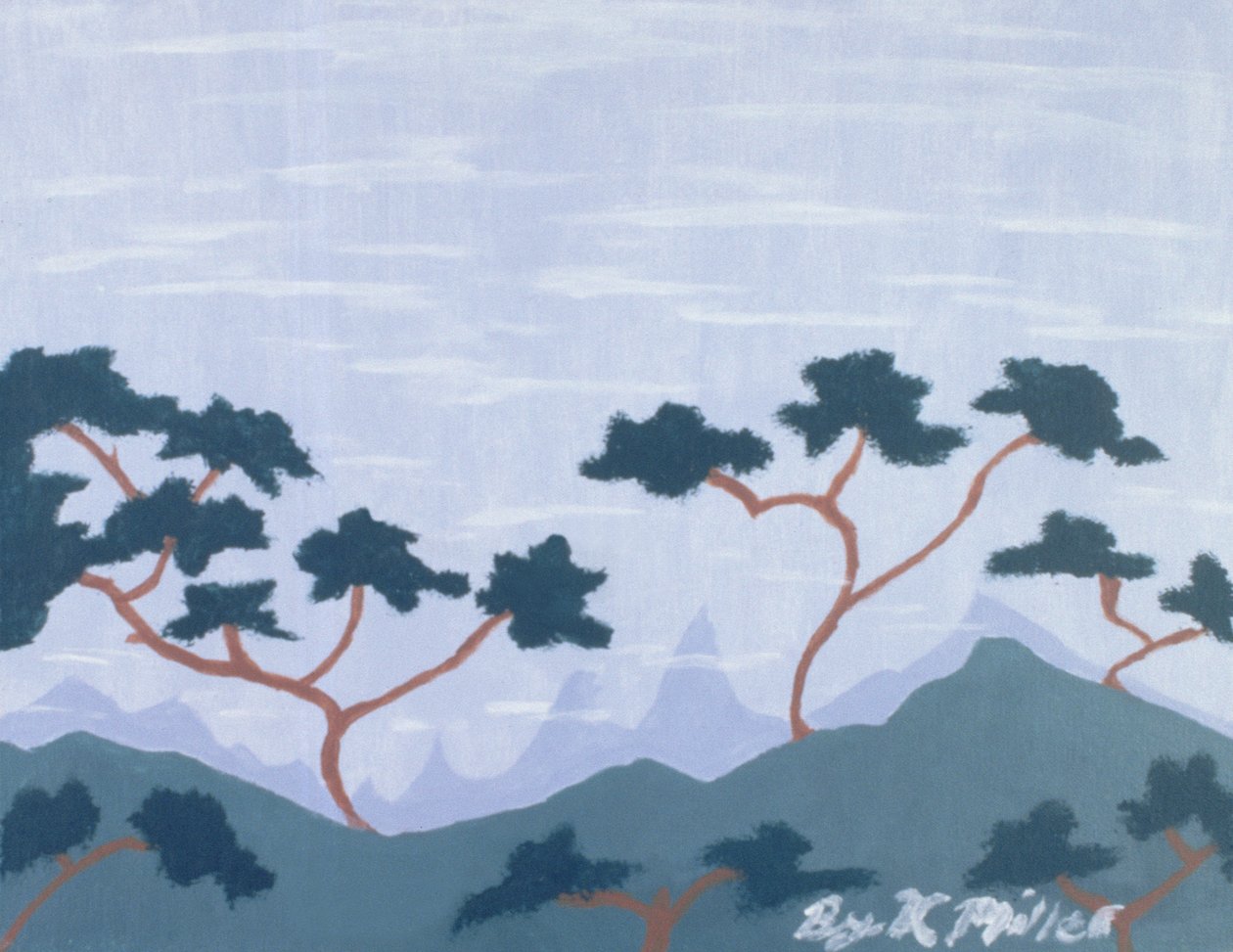 Picos de montaña, 2004 (acrílico sobre lienzo) de Kurtis L. Miller