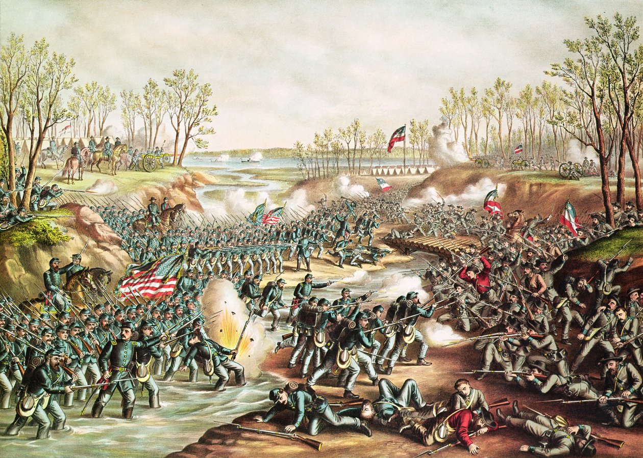 La Batalla de Shiloh, 1862 de Kurz and Allison