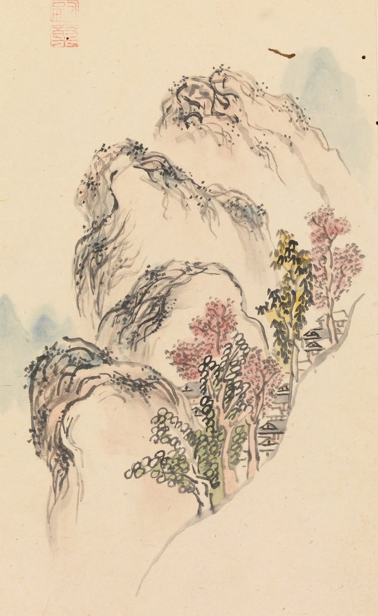 Álbum de pinturas de paisajes, finales del siglo XVIII de Kuwayama Gyokushu