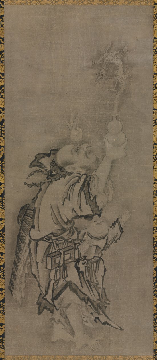 Hotei with Daoist Immortals: Immortal with Gourd and Dragon de Kyūseki Tomonobu