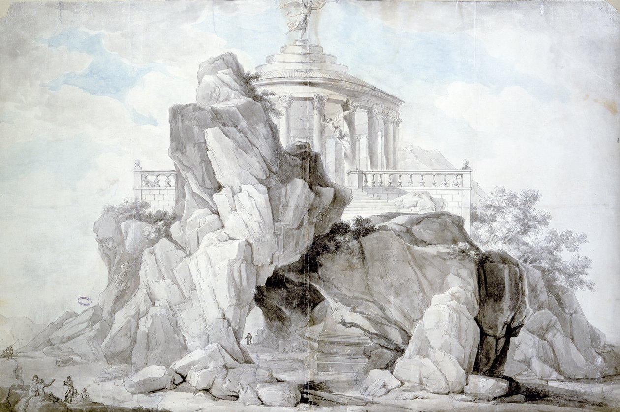 Proyecto para una montaña artificial en honor al Festival de la Razón a erigirse en un jardín público en Burdeos, 1795 de L. Dutourd