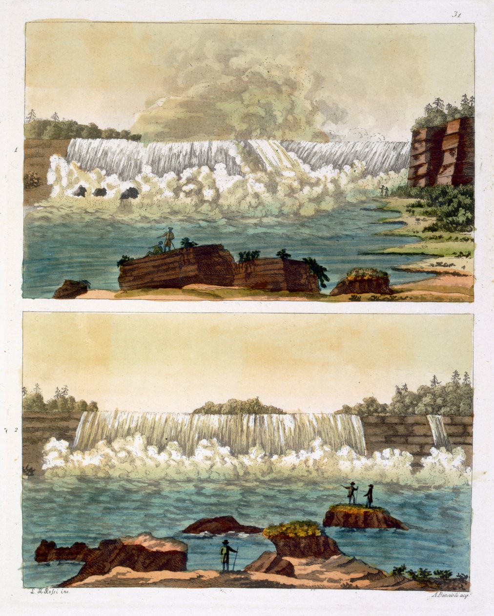 Cataratas del Niágara, 1818 de L.A. Rossi
