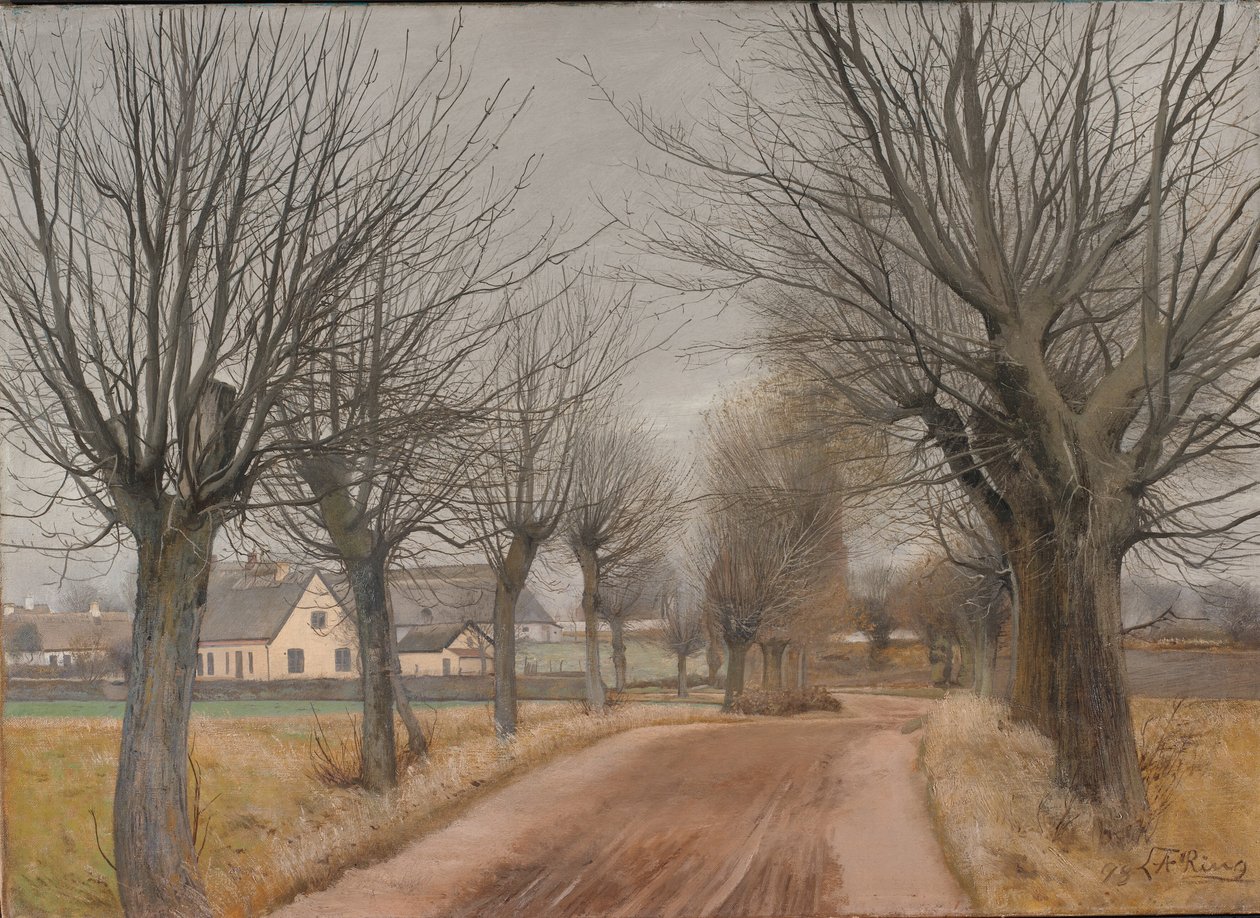 Un camino cerca de Vinderød, Zelanda de Laurits Andersen Ring
