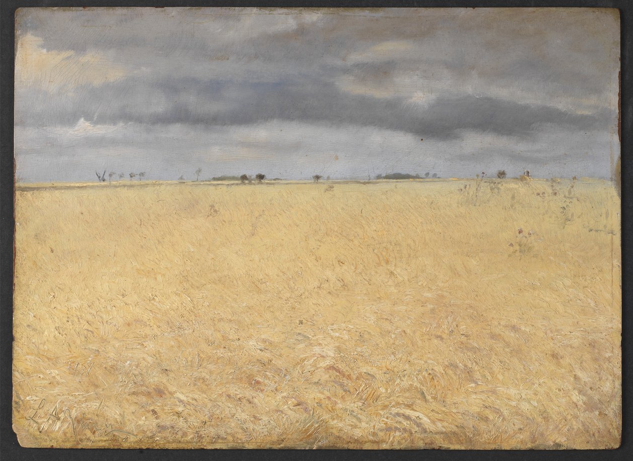 Un campo de centeno cerca del pueblo de Ring de Laurits Andersen Ring