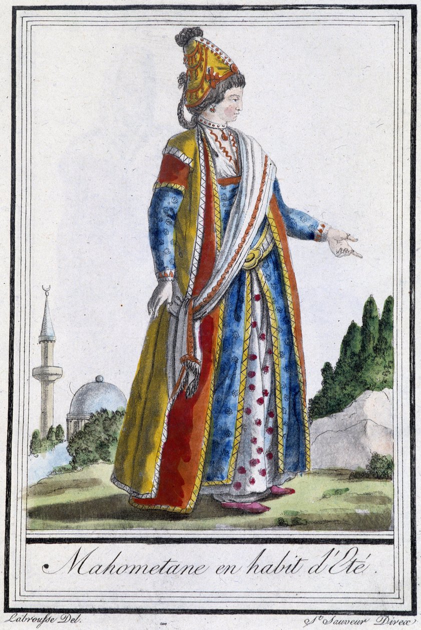 Mahometana en traje de verano - en “Encyclopédie des voyages” de J. Grasset St Sauveur, ed. Deroy, París de L.F. Labrousse