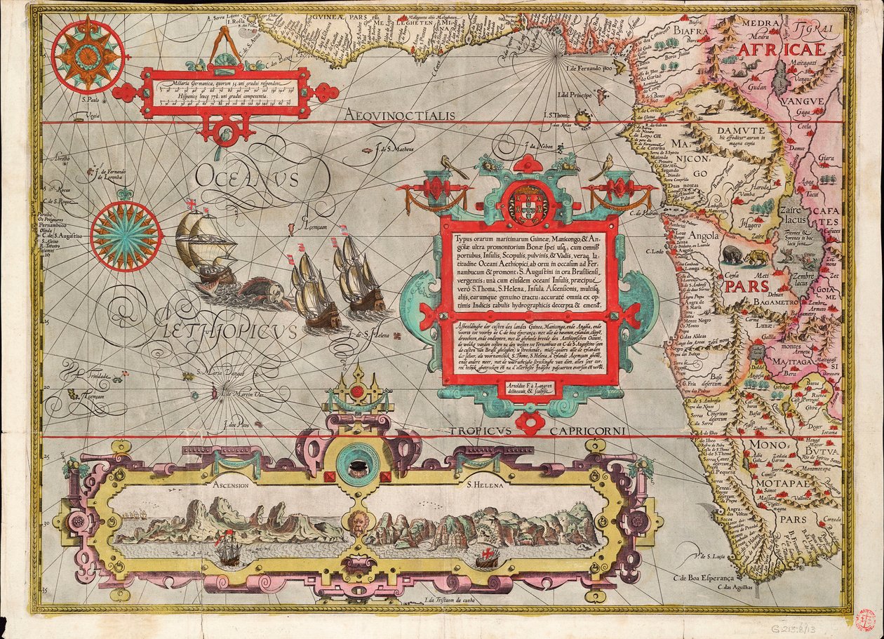 Carta de la costa de Guinea, Manicongo y Angola hasta el Cabo de Buena Esperanza de L. Davis