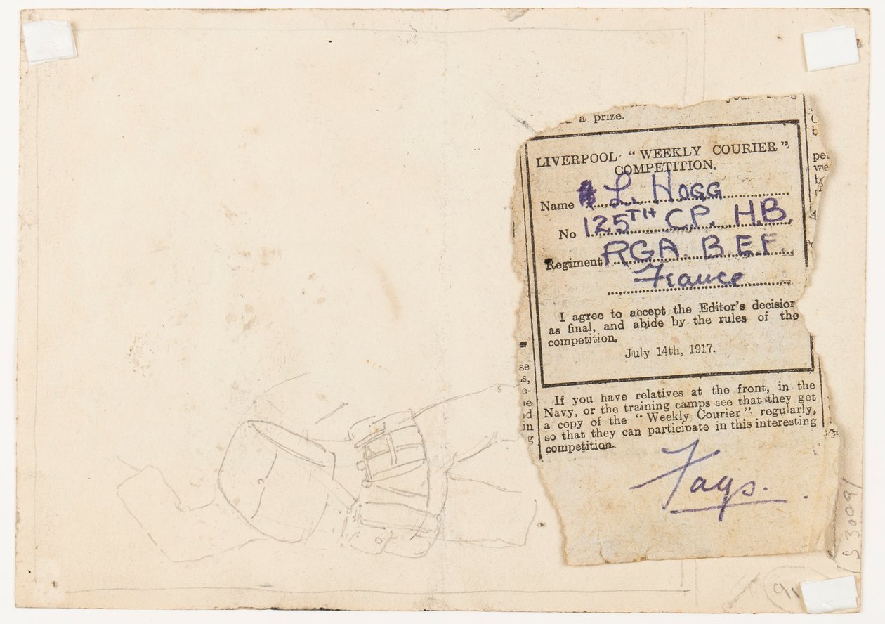 Envío al editor de un concurso de periódico, 1917 de L. Hogg