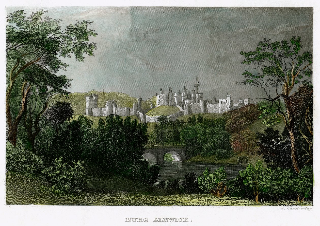 Castillo de Alnwick, Northumberland, siglos XVIII-XIX de L Kunstvortag