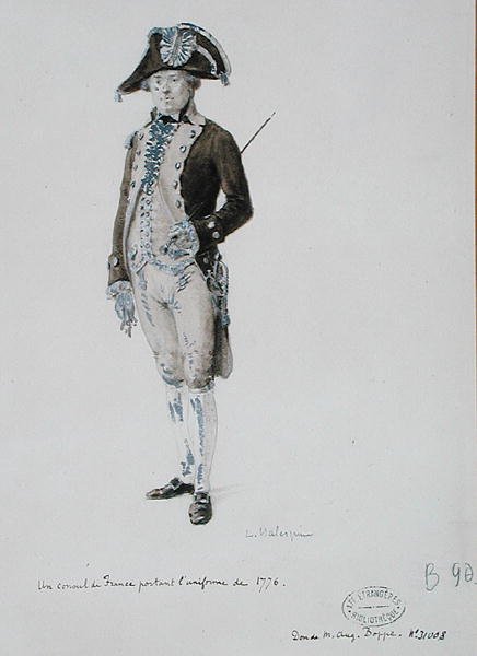 Cónsul de Francia con el uniforme de 1776 de L. Malespine