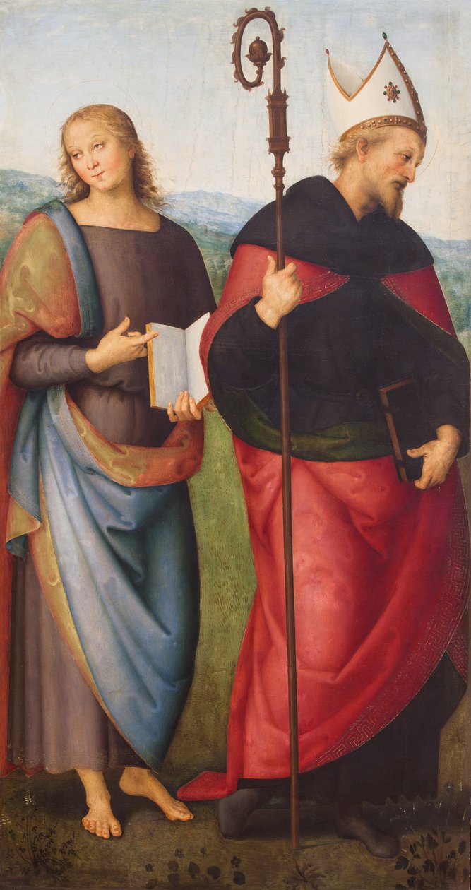 San Juan Evangelista y San Agustín,1502 (óleo sobre lienzo) de L. & Perugino P. (c.1450-1523) Signorelli