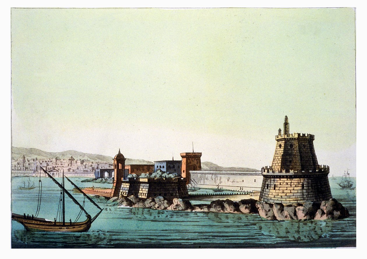 El puerto y el muelle en Argel, lámina 69 de 