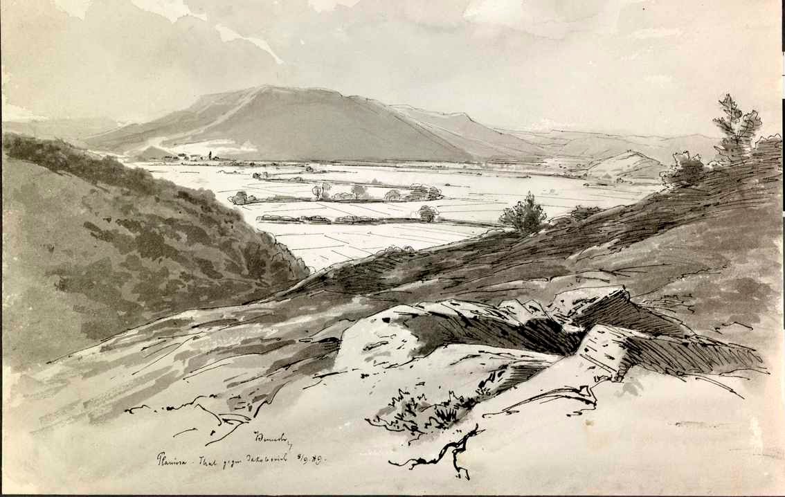 Campo de Planina desde el terraplén del ferrocarril sur de Ladislav Benesch