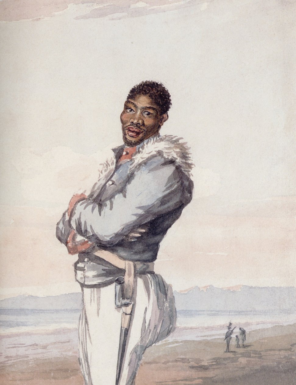Este es un soldado del cuerpo de Hottentot, formado por la VOC en 1795 de Lady Anne Barnard