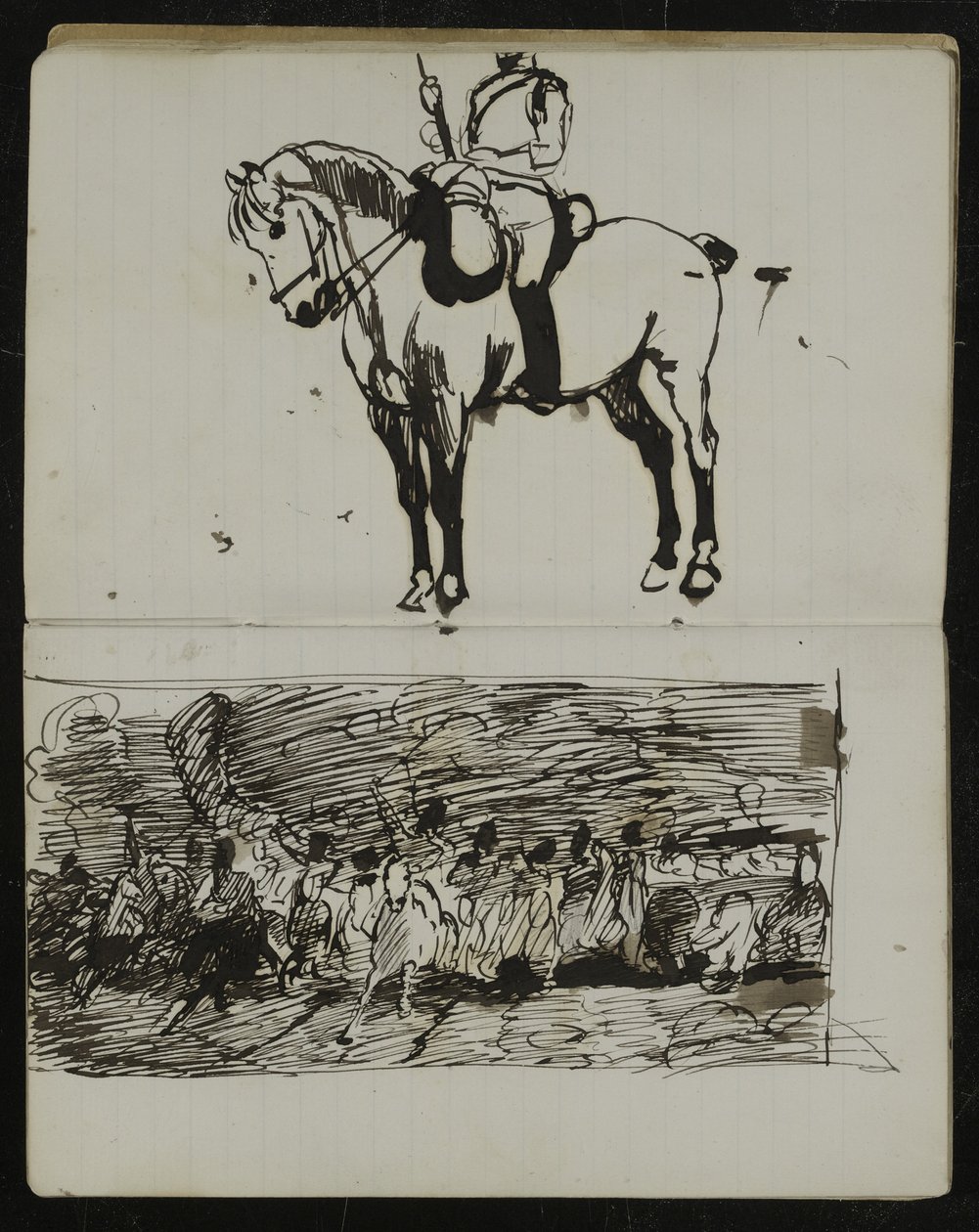 Estudio de la Batalla de Waterloo, un boceto preliminar para la pintura al óleo 