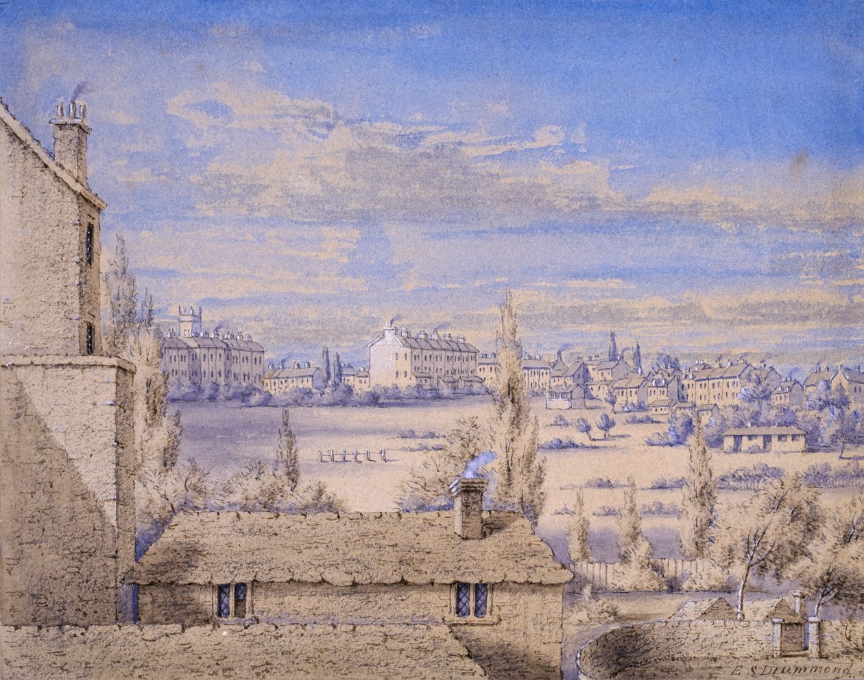 Vista de Belgrave Square desde No.6 Grosvenor Place, Londres de Lady Emily Drummond