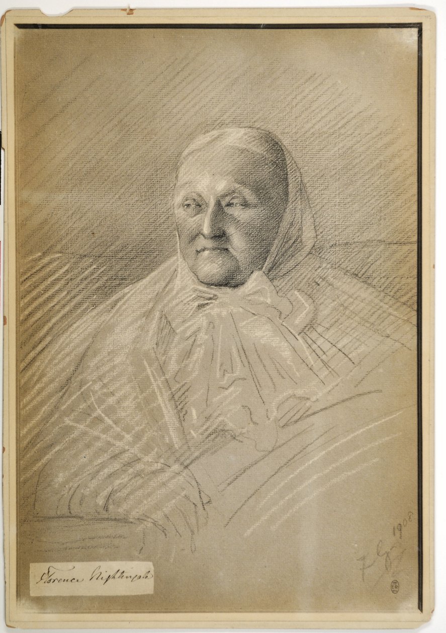 Florence Nightingale en la cama, 1908 de Lady Gleichen