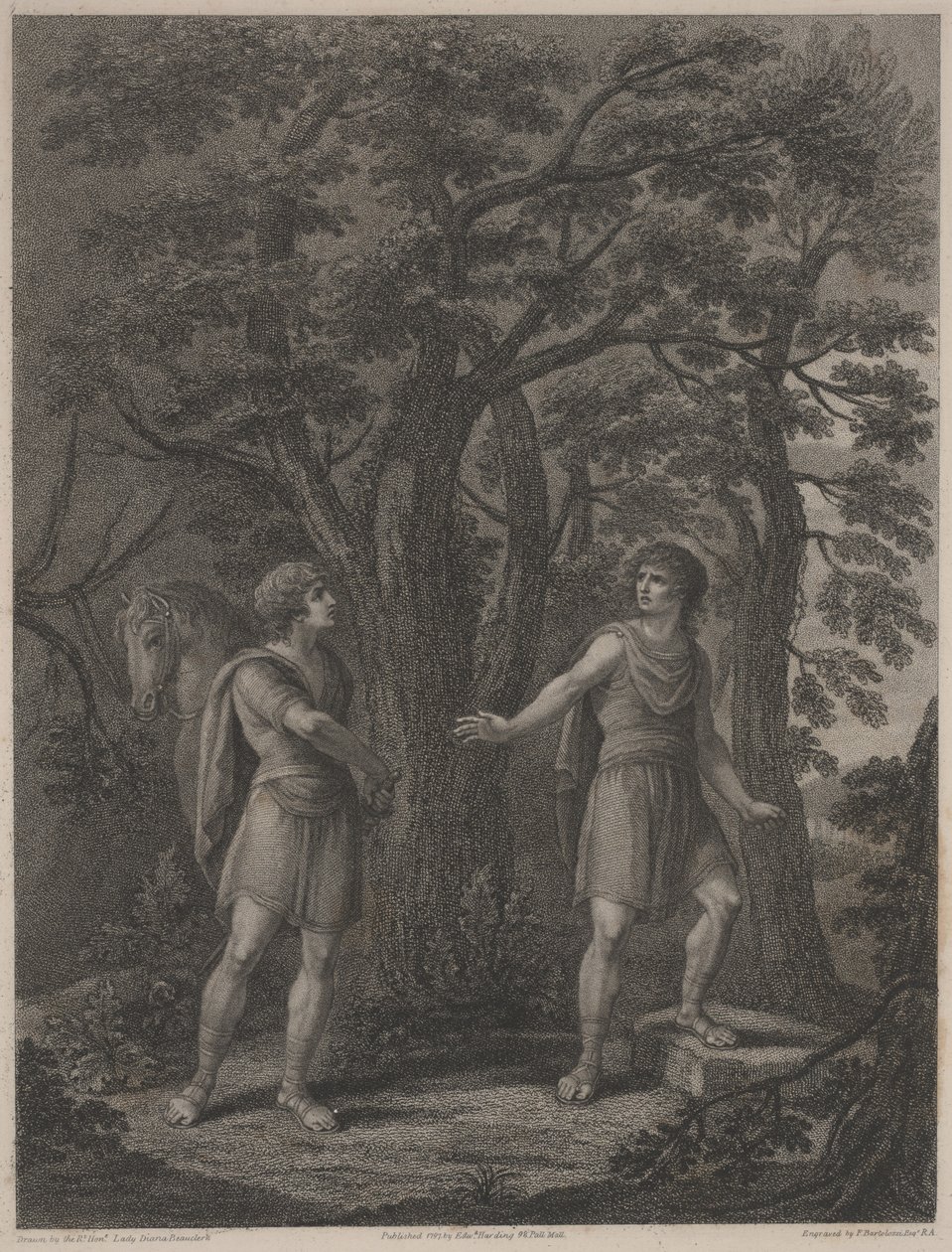 Ilustración de "Palamon y Arcite" de Lady Diana (after) Beauclerk