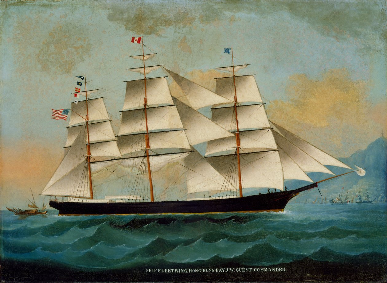 El Barco Fleetwing, Bahía de Hong Kong, J. W. Guest, Comandante de Lai Sung