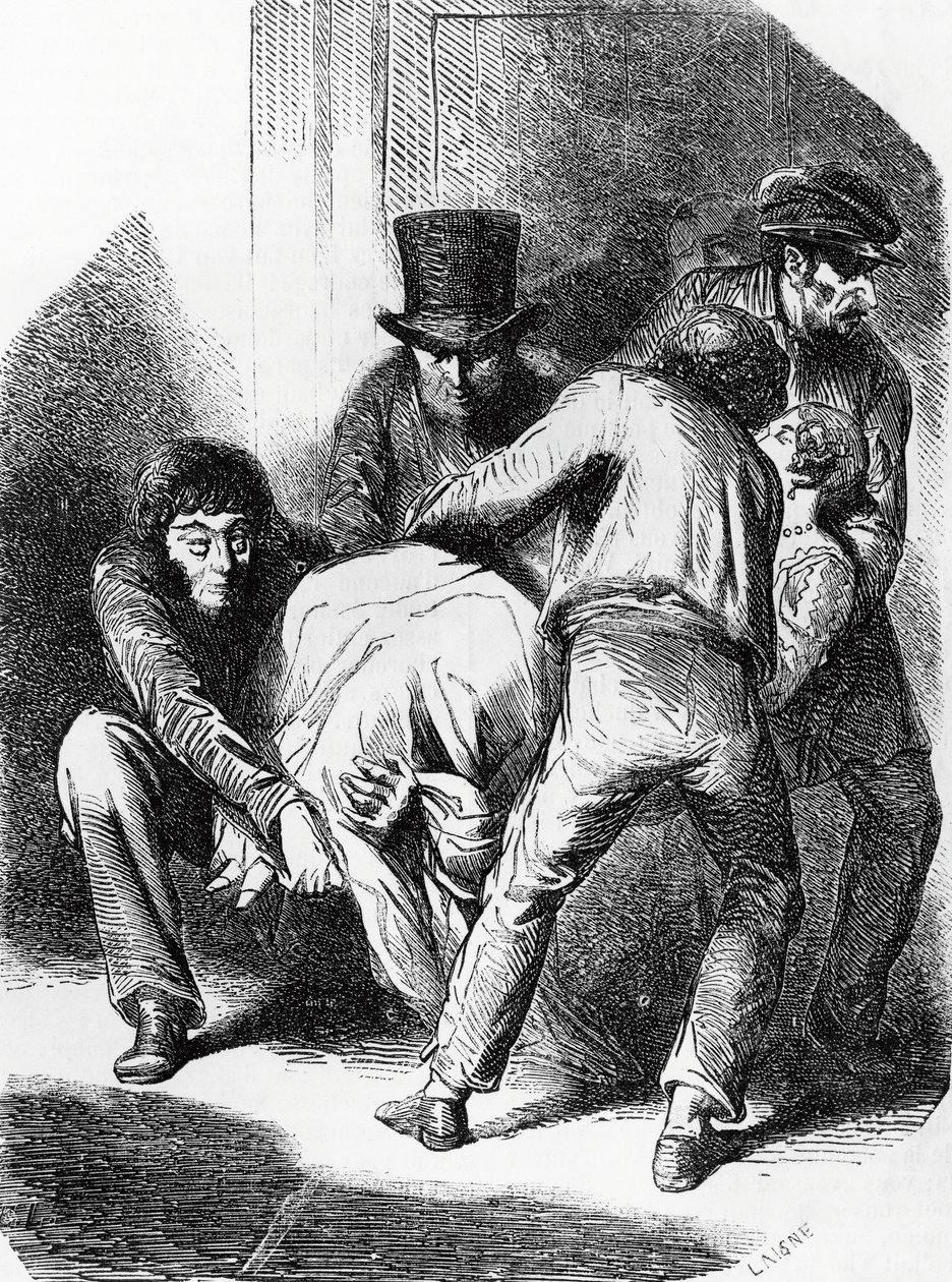 Ilustración para La Duquesa de Langeais, novela de Honoré de Balzac de la colección La Comedia Humana, grabado por Laisne de Laisne Laisne